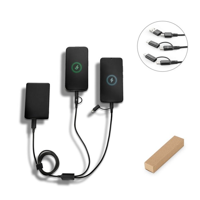  Câble USB 6-en-1 ultrarapide en aluminium et PET recyclé