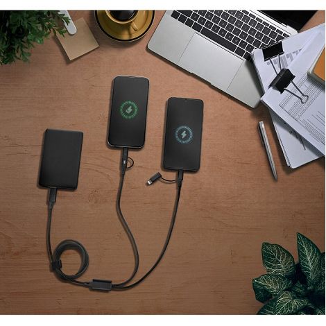 Câble USB 6-en-1 ultrarapide en aluminium et PET recyclé