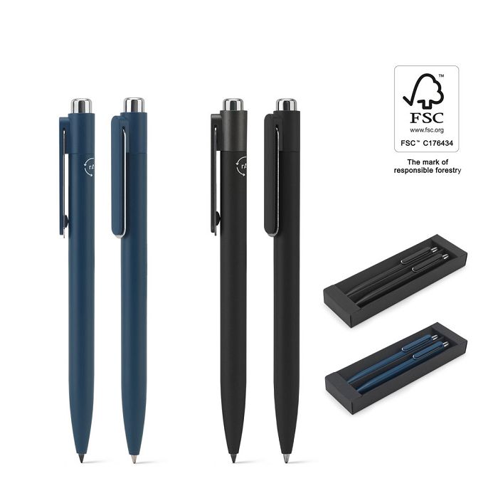  Set composé d'un stylo à bille et d'un stylo sans encre, tous deu