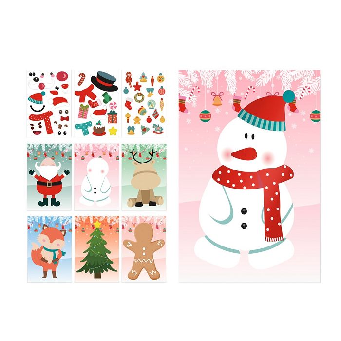  Set de six feuilles avec figurines de Noël et 3 feuilles d'autoco