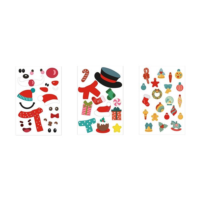  Set de six feuilles avec figurines de Noël et 3 feuilles d'autoco