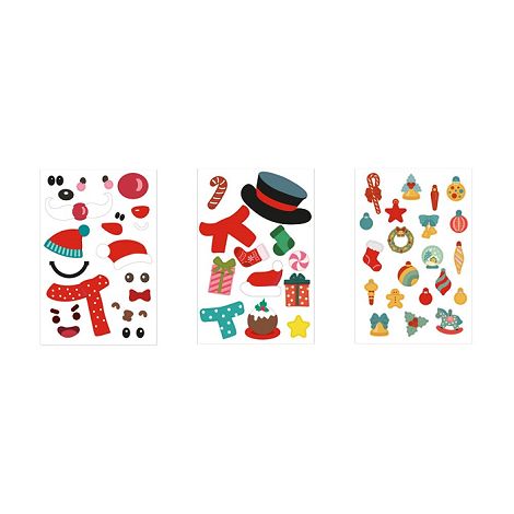 Set de six feuilles avec figurines de Noël et 3 feuilles d'autoco