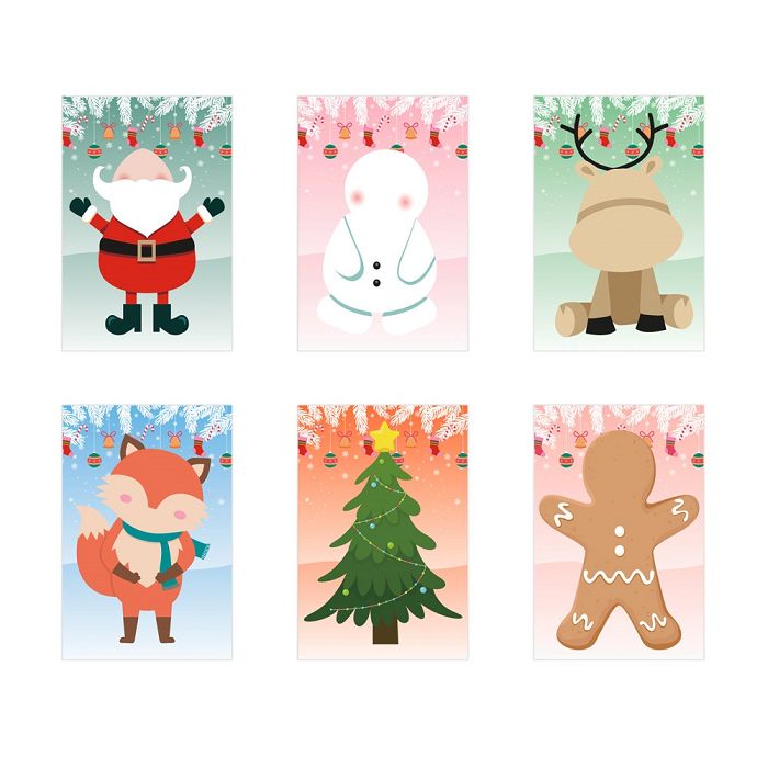  Set de six feuilles avec figurines de Noël et 3 feuilles d'autoco
