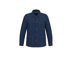 Veste en jean écoresponsable à épaules tombantes unisexe