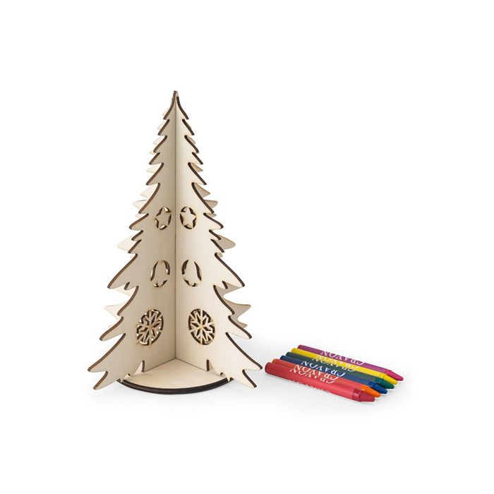  Arbre de Noël en bois pliable à colorier