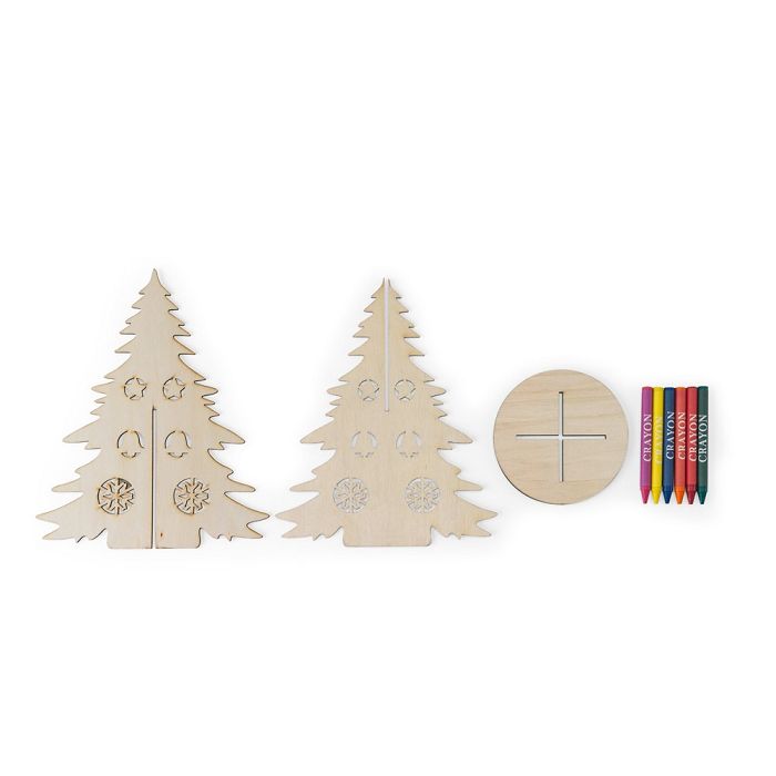  Arbre de Noël en bois pliable à colorier