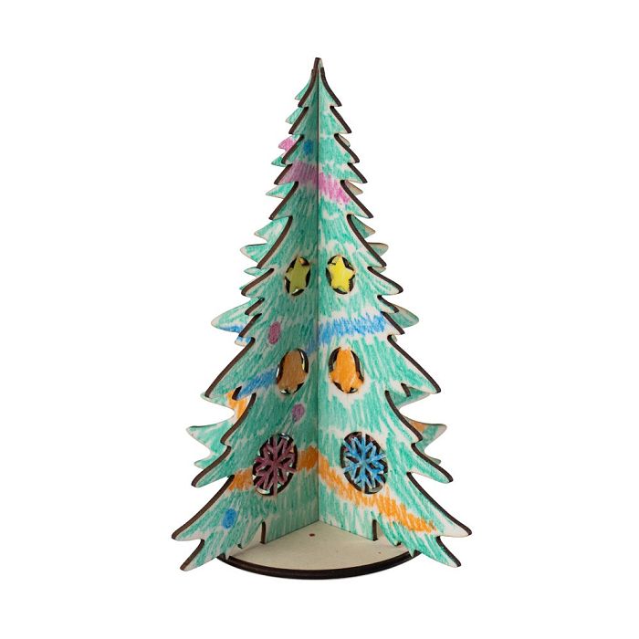  Arbre de Noël en bois pliable à colorier