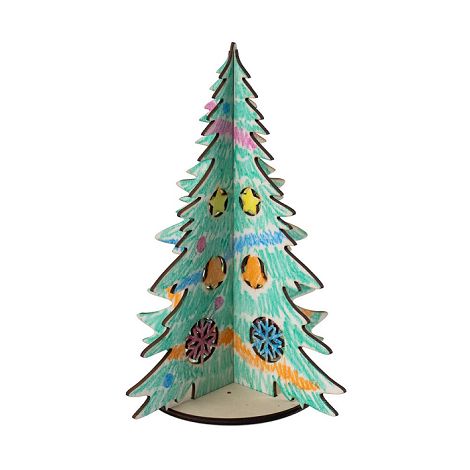  Arbre de Noël en bois pliable à colorier