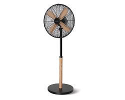 VENTIL PIED 40CM METAL BOIS - Noir