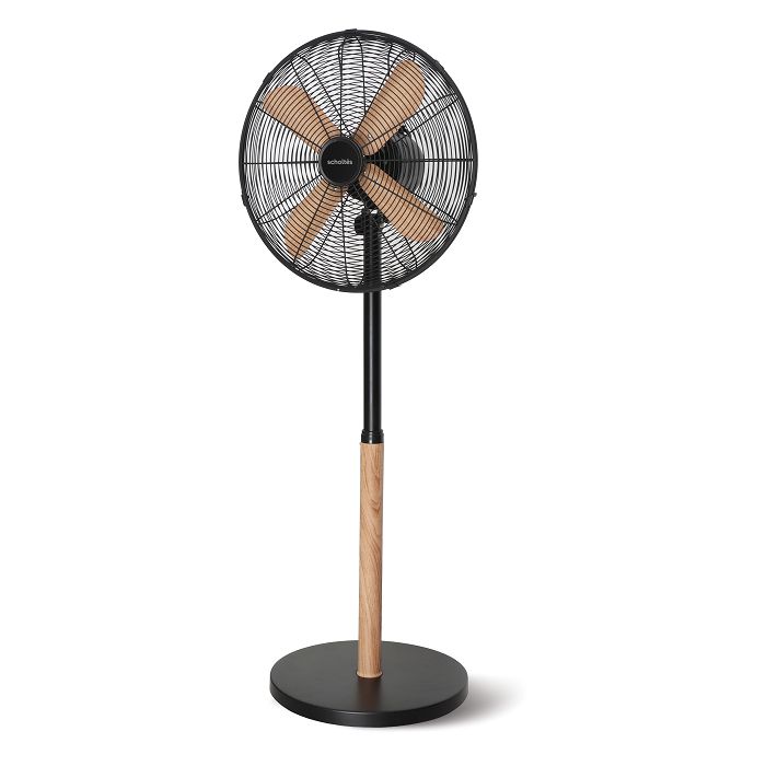 VENTIL PIED 40CM METAL BOIS - Noir