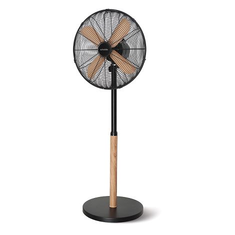  VENTIL PIED 40CM METAL BOIS - Noir