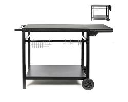 Desserte pour plancha avec tablette rabattable - Noir