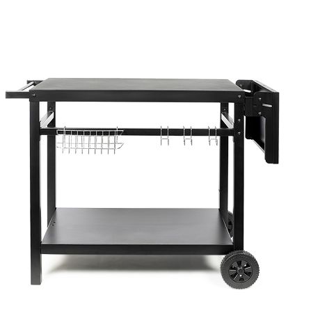 Desserte pour plancha avec tablette rabattable - Noir