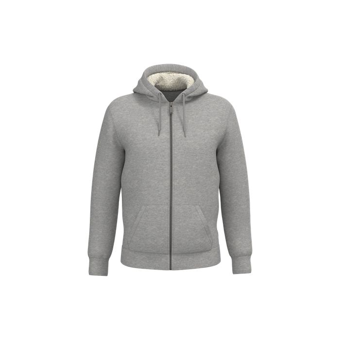  Sweat-shirt écoresponsable zippé doublé en sherpa unisexe