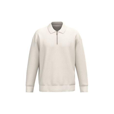  Sweat-shirt écoresponsable quart zip col polo à épaules tombantes