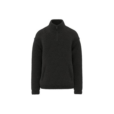 Sweat-shirt 1/4 zip à épaules tombantes en sherpa unisexe