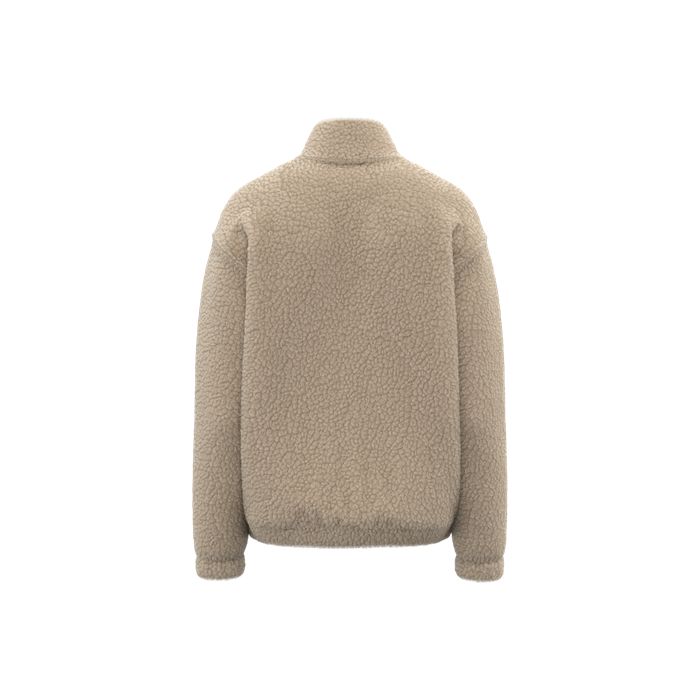 Sweat-shirt 1/4 zip à épaules tombantes en sherpa unisexe