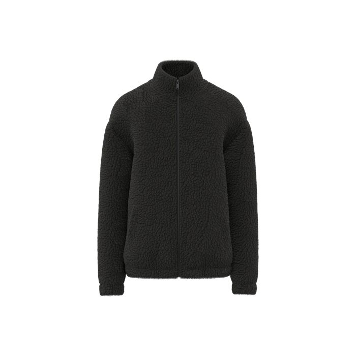  Sweat-shirt zippé à épaules tombantes en sherpa unisexe