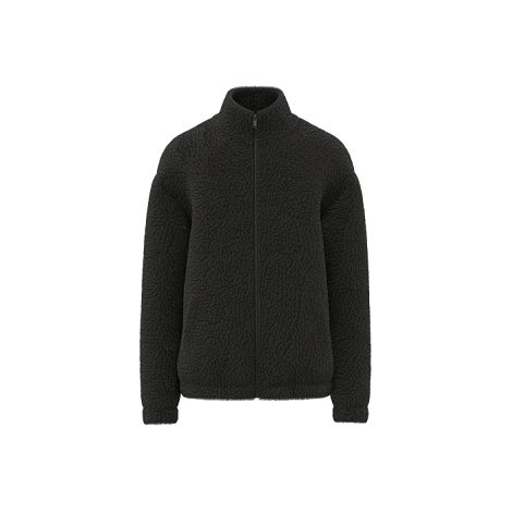 Sweat-shirt zippé à épaules tombantes en sherpa unisexe