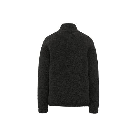 Sweat-shirt zippé à épaules tombantes en sherpa unisexe