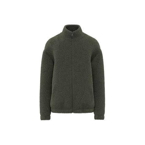 Sweat-shirt zippé à épaules tombantes en sherpa unisexe