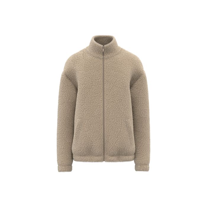  Sweat-shirt zippé à épaules tombantes en sherpa unisexe