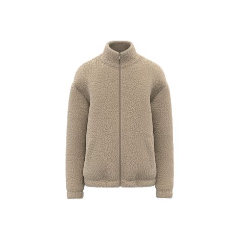 Sweat-shirt zippé à épaules tombantes en sherpa unisexe