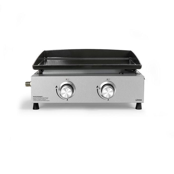  Plancha gaz 2 brûleurs - Argent