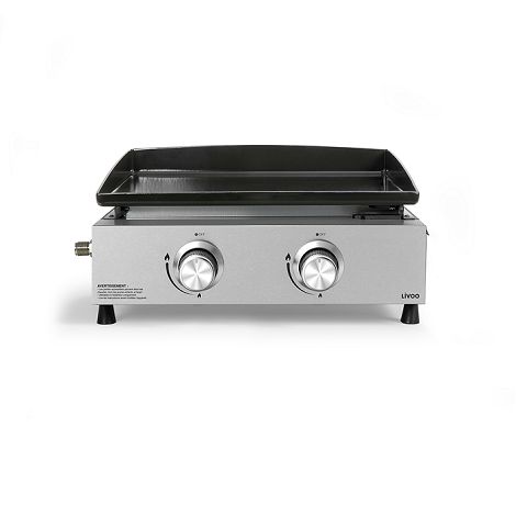 Plancha gaz 2 brûleurs - Argent