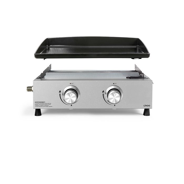  Plancha gaz 2 brûleurs - Argent