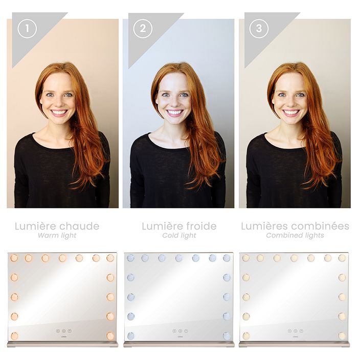  Miroir de maquillage Hollywood - Gris