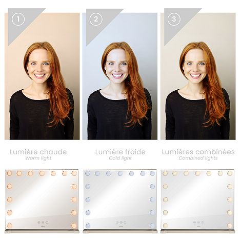  Miroir de maquillage Hollywood - Gris