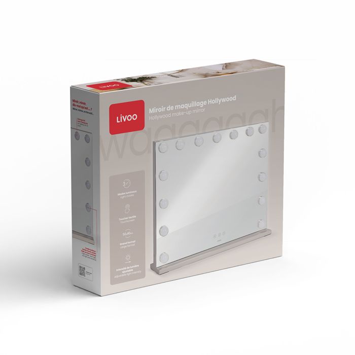  Miroir de maquillage Hollywood - Gris