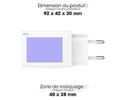 TSUKI - CHARGEUR SECTEUR GaN 45W 2 USB TYPE-C - BLANC