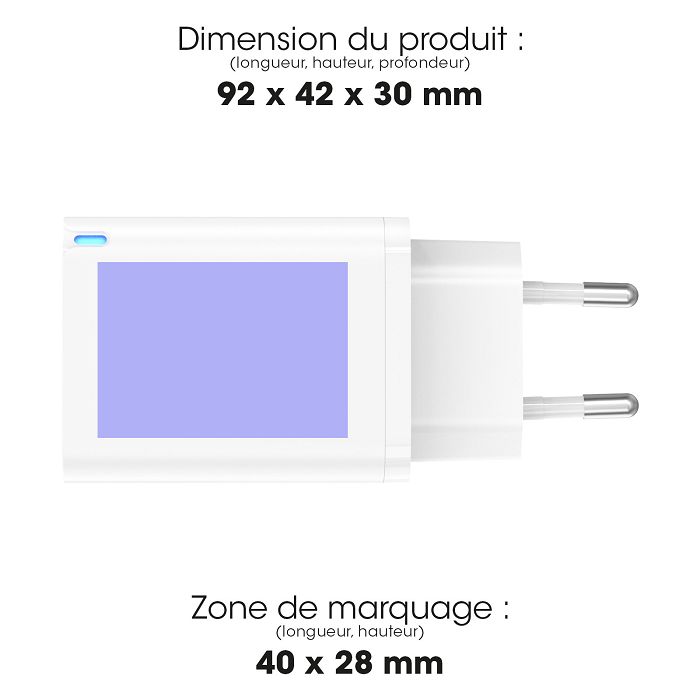  TSUKI - CHARGEUR SECTEUR GaN 45W 2 USB TYPE-C - BLANC