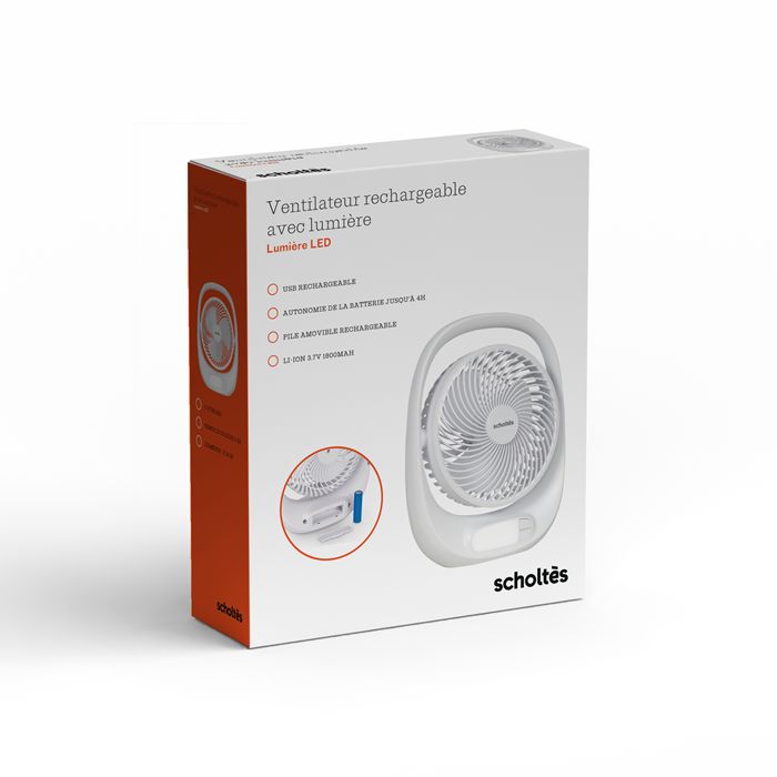  Ventilateur rechargeable avec lumière