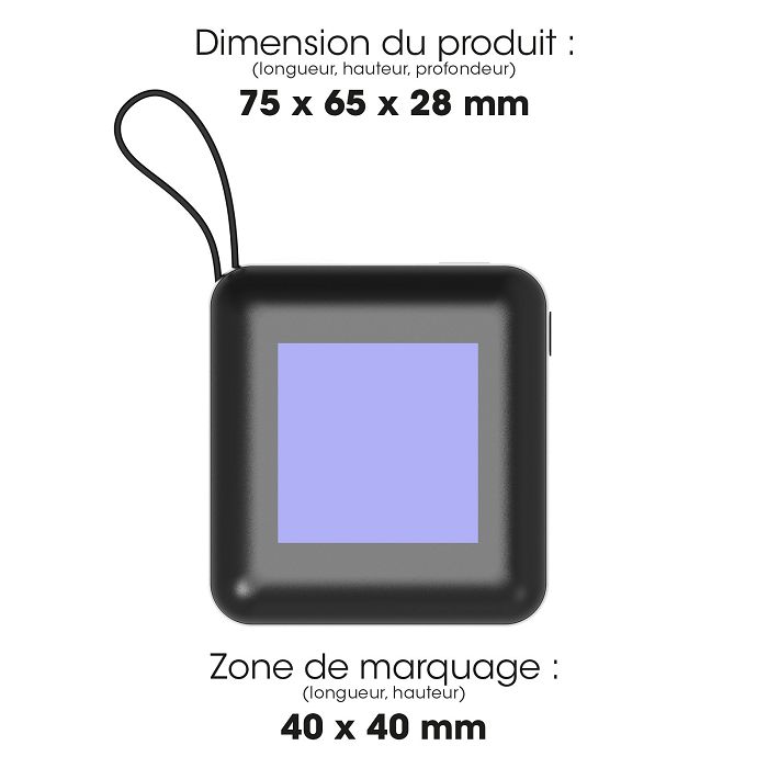  PAKA - BATTERIE DE SECOURS CABLEE 22,5W CHARGE RAPIDE - NOIR