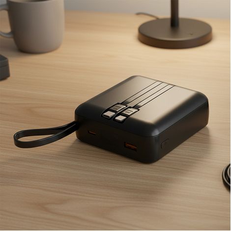  PAKA - BATTERIE DE SECOURS CABLEE 22,5W CHARGE RAPIDE - NOIR