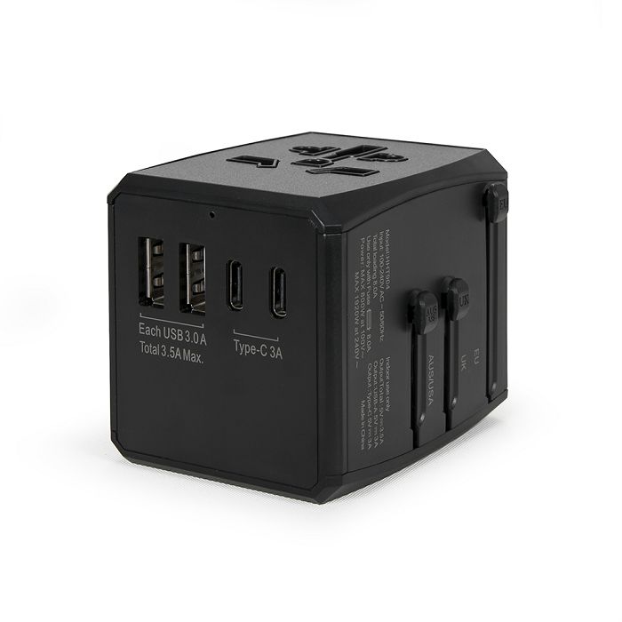  Adaptateur de voyage universel - Noir