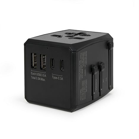 Adaptateur de voyage universel - Noir