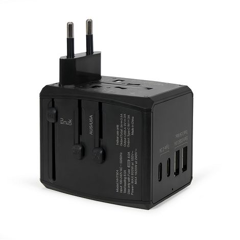  Adaptateur de voyage universel - Noir