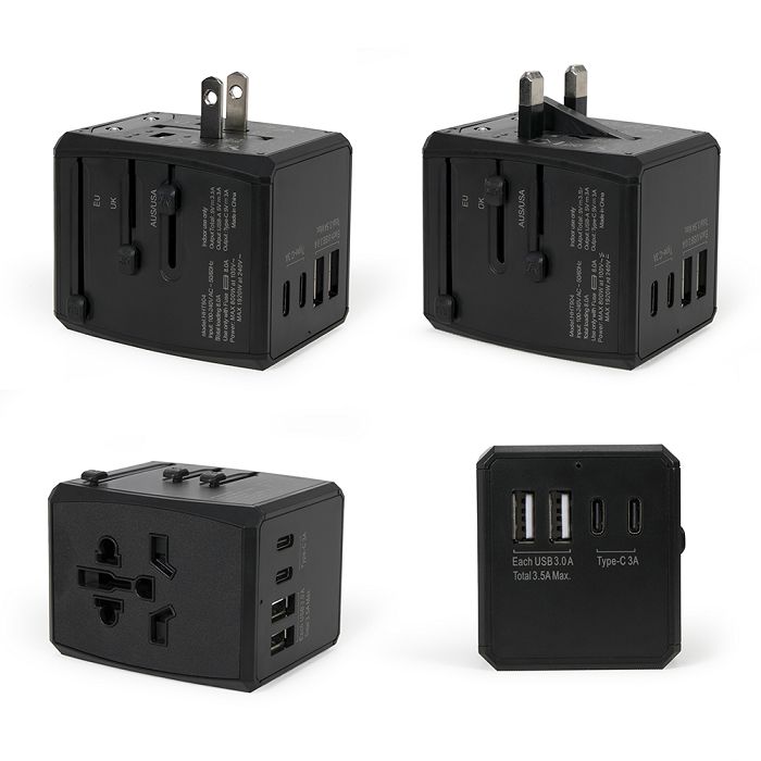  Adaptateur de voyage universel - Noir