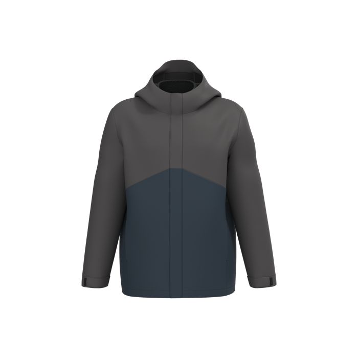  Parka 3-en-1 imperméable à capuche bicolore unisexe