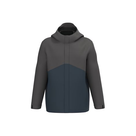  Parka 3-en-1 imperméable à capuche bicolore unisexe