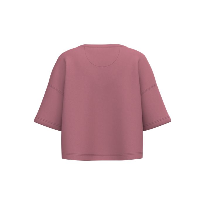  Sweat-shirt crop à manches courtes col rond femme