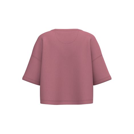  Sweat-shirt crop à manches courtes col rond femme
