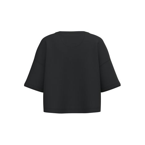  Sweat-shirt crop à manches courtes col rond femme