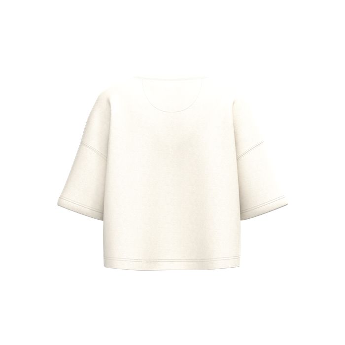  Sweat-shirt crop à manches courtes col rond femme
