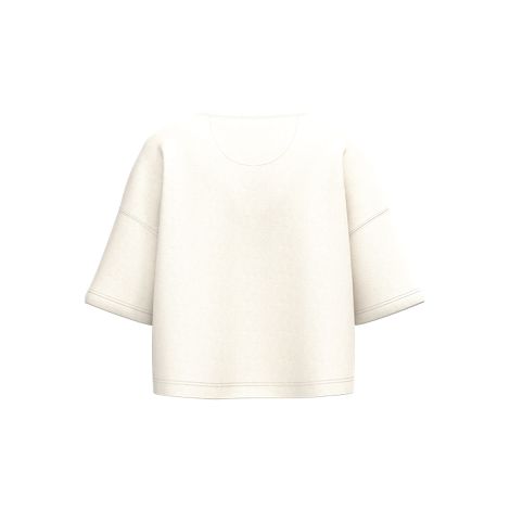  Sweat-shirt crop à manches courtes col rond femme