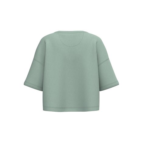  Sweat-shirt crop à manches courtes col rond femme
